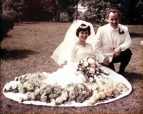 Wedding of John Sirotnak and Helene Aerni.